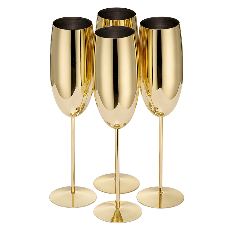 350ml Stainless Steel Wine Goblet, Gold & Copper Finish Unbreakable-Style Stemmed Cup for Weddings, Parties and Celebrations