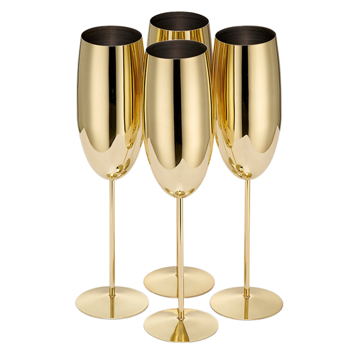 350ml Stainless Steel Wine Goblet, Gold & Copper Finish Unbreakable-Style Stemmed Cup for Weddings, Parties and Celebrations